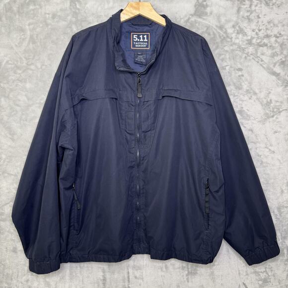 5.11 Tactical Series Jacket Mens 2XL Navy Lightweight Windbreaker Zip Pockets - Picture 1 of 11